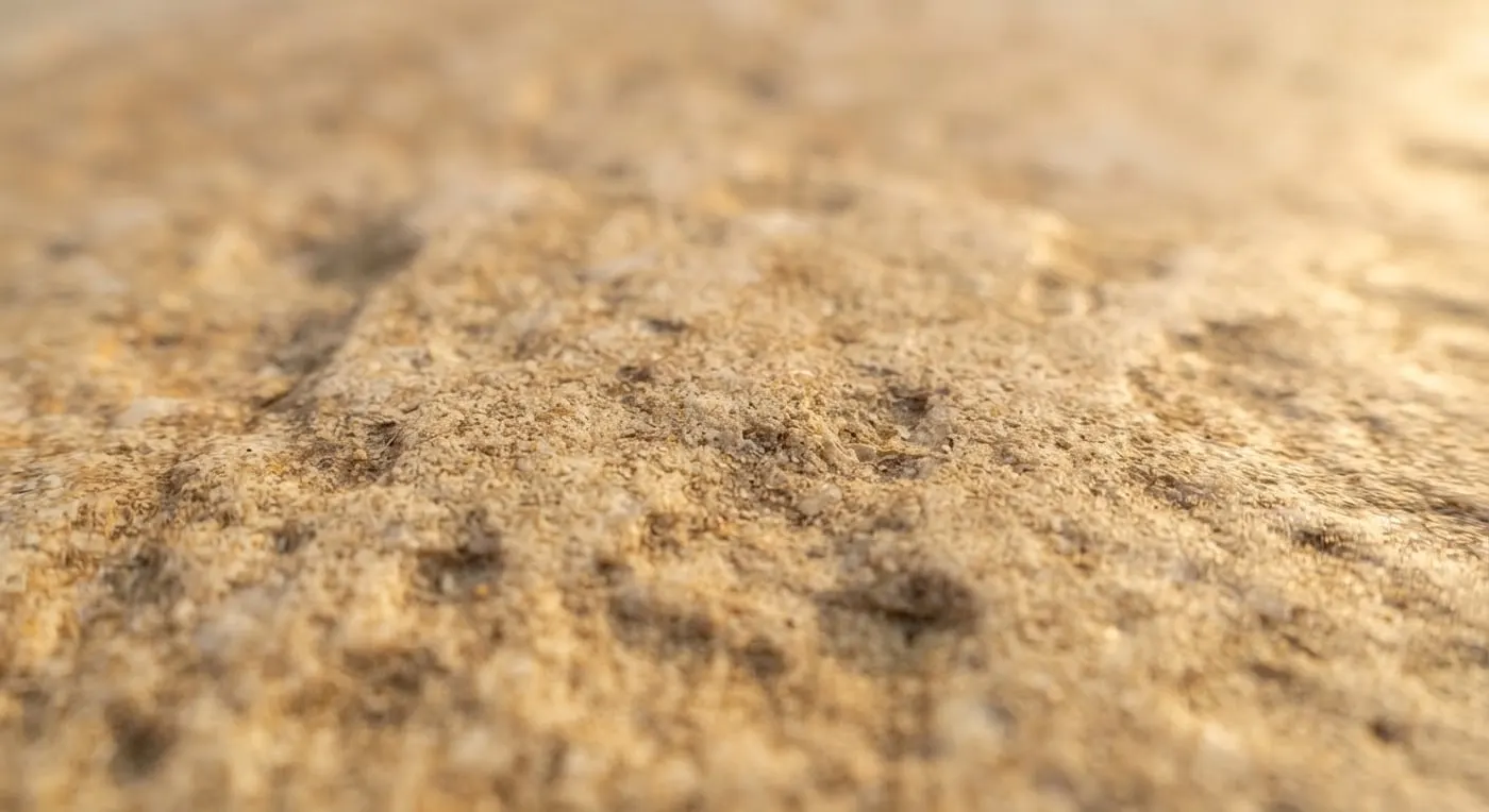 Dune Stone sample under warm gallery light